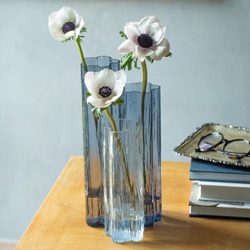 Flora Glass Gray Vase - Thumbnail 4