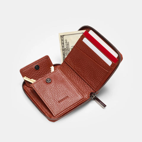 Hammitt 5 North Baroque Brown/Gunmetal Leather Wallet