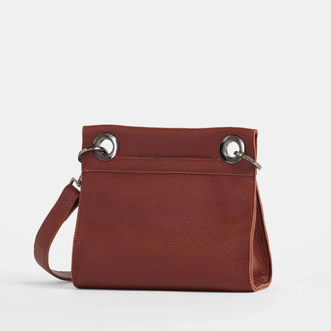 Hammitt Tony Small Baroque Brown/Gunmetal Leather Crossbody