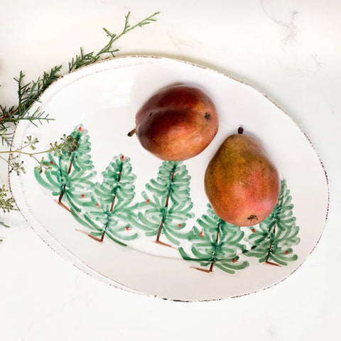 Vietri Lastra Holiday Small Oval Platter