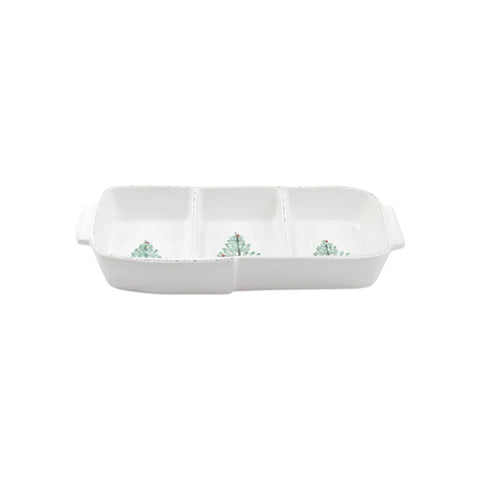 Vietri Lastra Holiday Small Three-Part Server