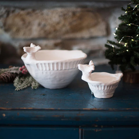 Vietri Pietra Natale Figural Deer Deep Bowl