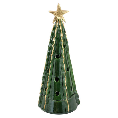Vietri Foresta Green Large Tree with Ribbon & Gold Star