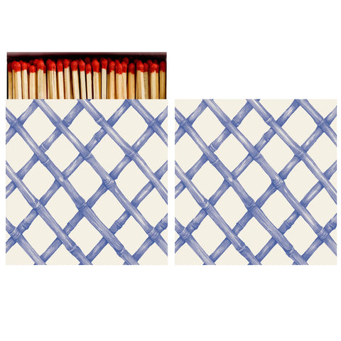Hester & Cook Blue Lattice Matches - Box of 60