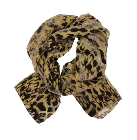 Dana Herbert Beige Snakeskin Burnout Velvet Scarf