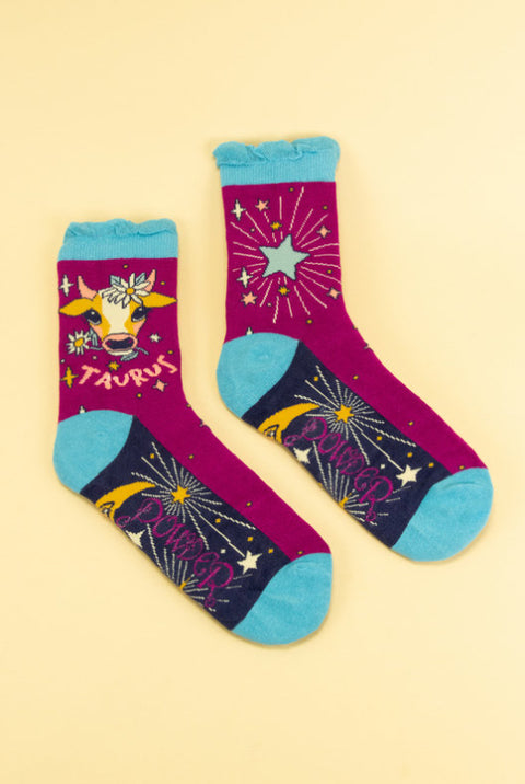 Powder Taurus Zodiac Ankle Socks