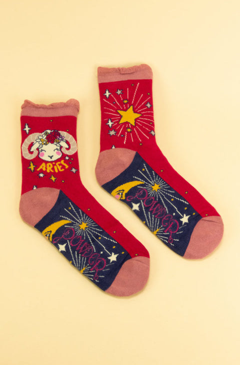 Powder Aries Zodiac Ankle Socks