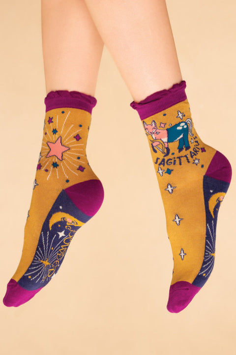 Powder Sagittarius Zodiac Ankle Socks