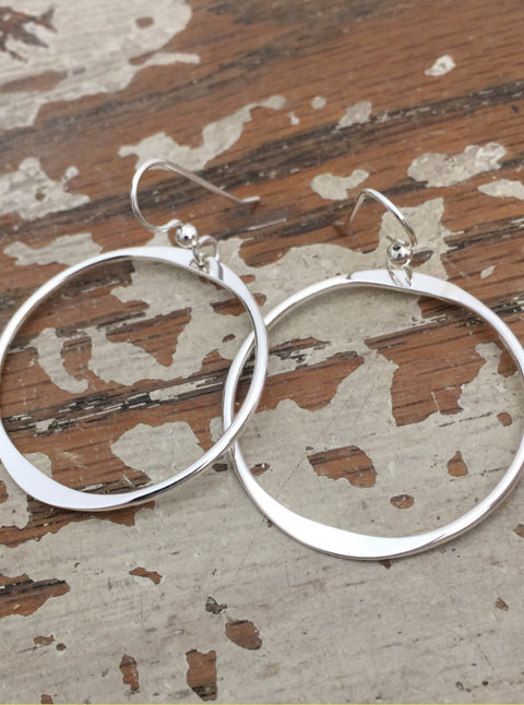 Reflections in Silver Large Hoop Earrings