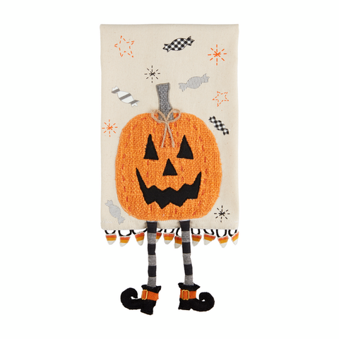 Mudpie Jack-O-Lantern Dangle Leg Towel