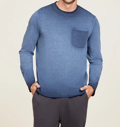 Barefoot Dream Malibu Collection Men’s Triblend Pocket Tee Mineral Indigo 