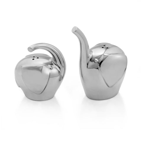 Nambe Savanna Elephant Salt & Pepper Shakers