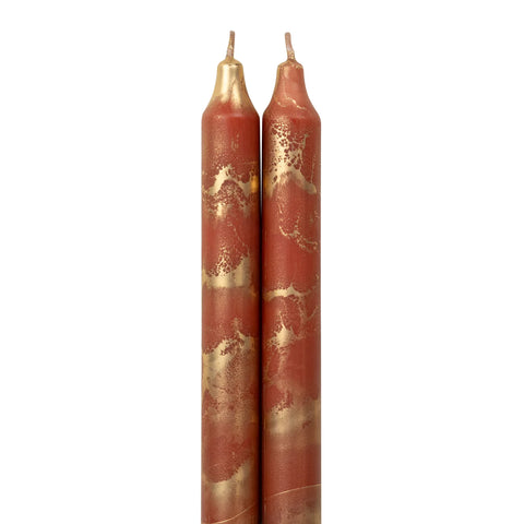 Northern Lights 12” Tapers Terracotta /Gold 2pak