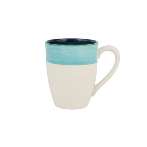 Vietri Lisbon Cobalt And Aqua Stripe Mug
