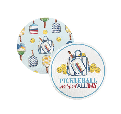 Mariposa Pickleball Served All Day Beaded Coaster Set
