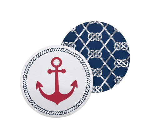 Mariposa Red Anchor and Nautical Knots Coaster Refill - Set of 40