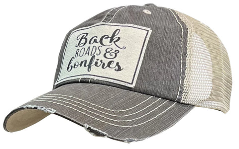 Vintage Trucker Baseball Hat “Backroads & Bonfires”