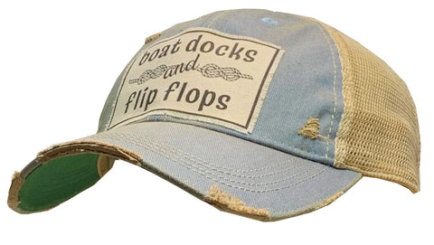 Vintage Trucker Baseball Hat “Boat Docks & Flip Flops"