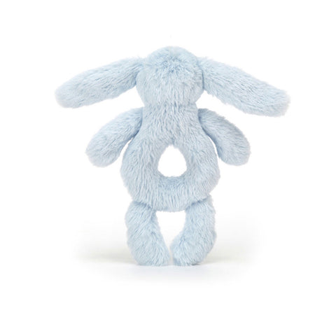 JELLYCAT BASHFUL BLUE BUNNY RING RATTLE