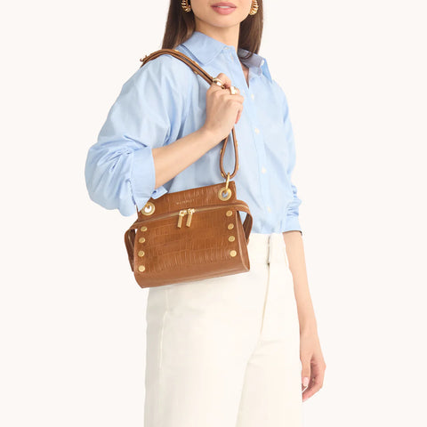 Hammitt Tony Signature Small Canyon Crocco/Brushed Gold Crossbody Bag
