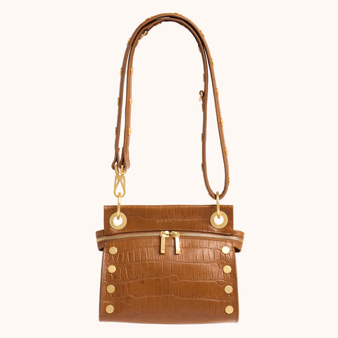 Hammitt Tony Signature Small Canyon Crocco/Brushed Gold Crossbody Bag