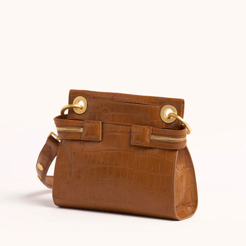 Hammitt Tony Signature Small Canyon Crocco/Brushed Gold Crossbody Bag