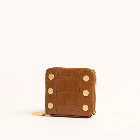 Hammitt 5 North Canyon Crocco/Brushed Gold Leather Wallet