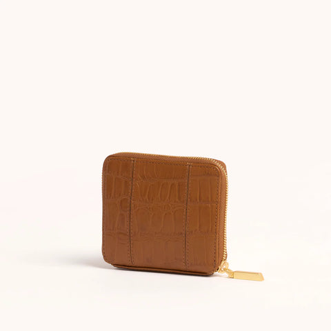 Hammitt 5 North Canyon Crocco/Brushed Gold Leather Wallet