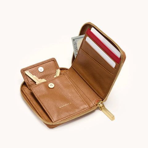 Hammitt 5 North Canyon Crocco/Brushed Gold Leather Wallet