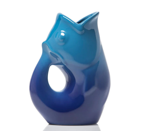 GurglePot Gurgling Fish Water Pitcher Ombré Cobalt