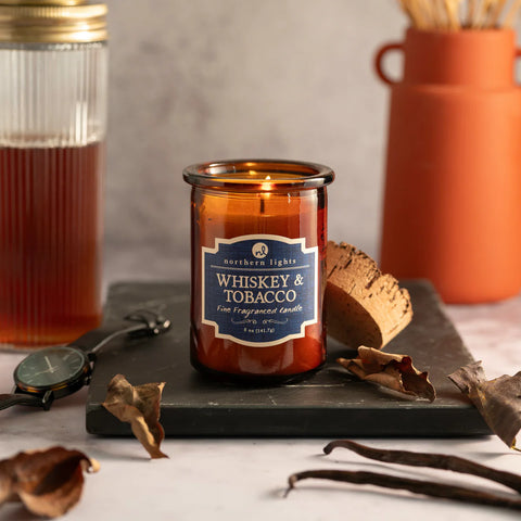 Northern Lights Whiskey & Tobacco Jar Candle