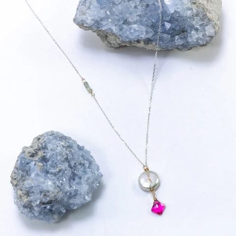 Laura J Pretty In Pink Pendant Necklace