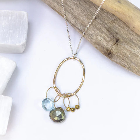 Laura J Pyrite and Topaz Harmony Necklace