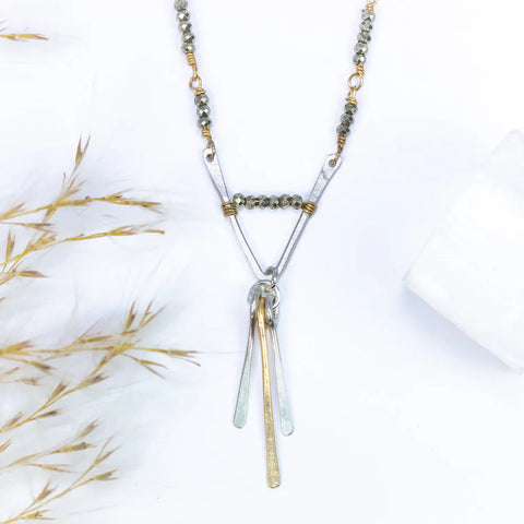 Laura J Pyrite Prism Necklace