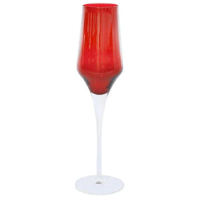 Vietri Contessa Red Champagne Flute