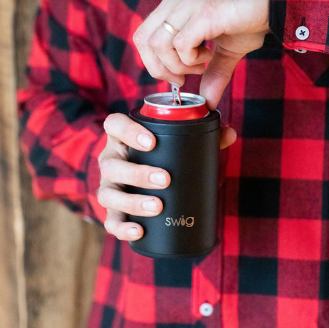 Swig Matte Black Can and Bottle Cooler 12oz