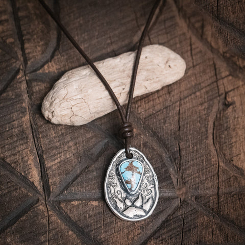 Island Cowgirl Love and Heart Turquoise Necklace One of a Kind