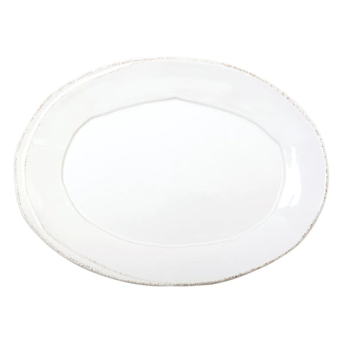 Vietri White Lastra Small Oval Platter