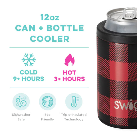 Swig Buffalo Plaid Can + Bottle Cooler
