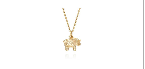 Anna Beck Gold Small Elephant Charm Necklace
