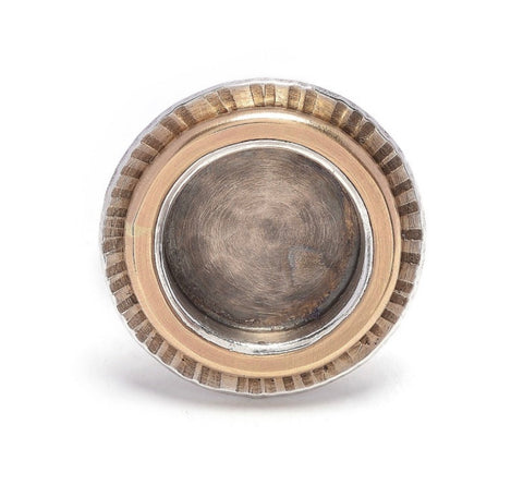 J & I Oxidized Gold Circle Ring