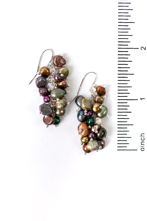 Anne Vaughan Integrity Imperfect Perfection Colorful Freshwater Pearl Statment Earrings