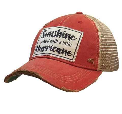 Vintage Trucker Baseball Hat “Sunshine mixed with a little hurricane”