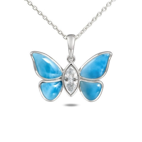 Alamea Larimar Butterfly Pendant Necklace