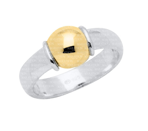 Cape Cod Sterling Silver Ring with Gold Bead