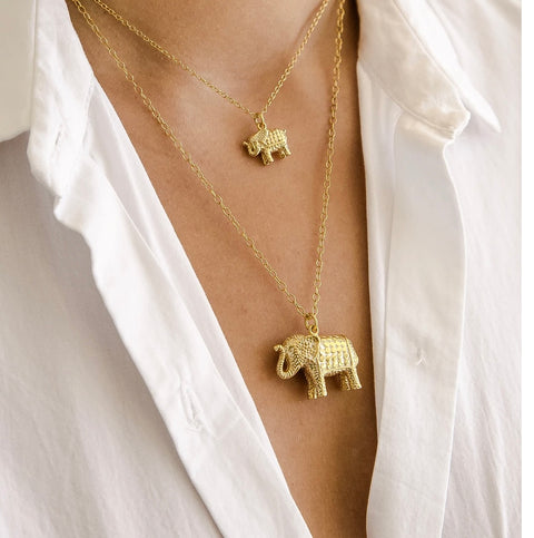 Anna Beck Gold Small Elephant Charm Necklace