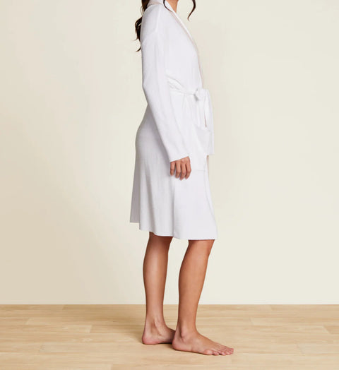 Barefoot Dreams CozyChic Ultra Lite Tipped Ribbed Short Robe