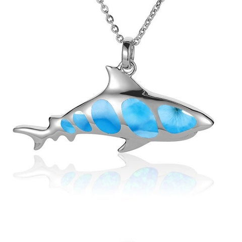 Alamea Larimar Shark Pendant Necklace
