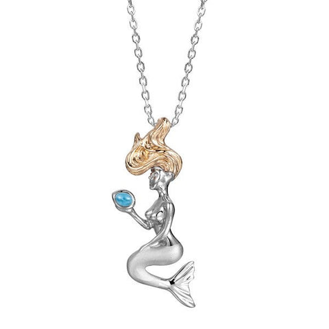 Alamea Larimar and 14K Mermaid Pendant Necklace