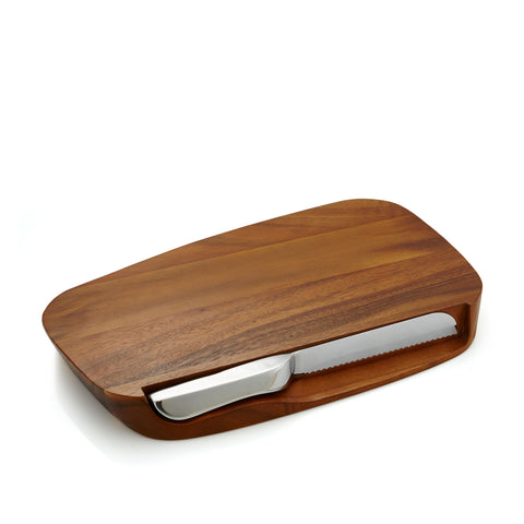 Nambe’ Blend Bread Board with Knife - 17.5"